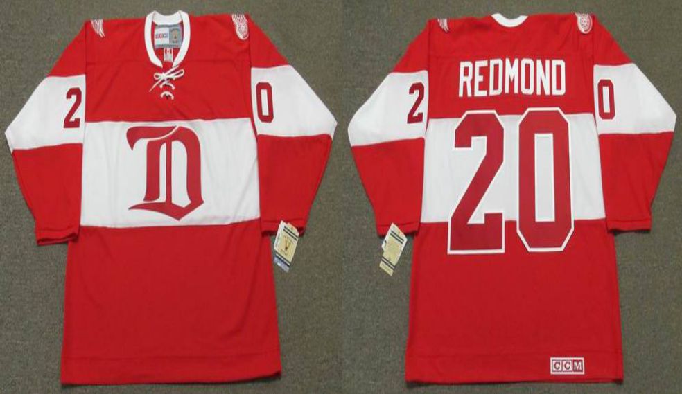 2019 Men Detroit Red Wings #20 Redmond Red CCM NHL jerseys